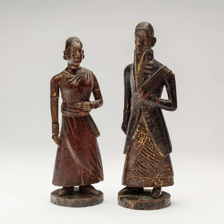Pair of Sri Lankan Wooden Figures